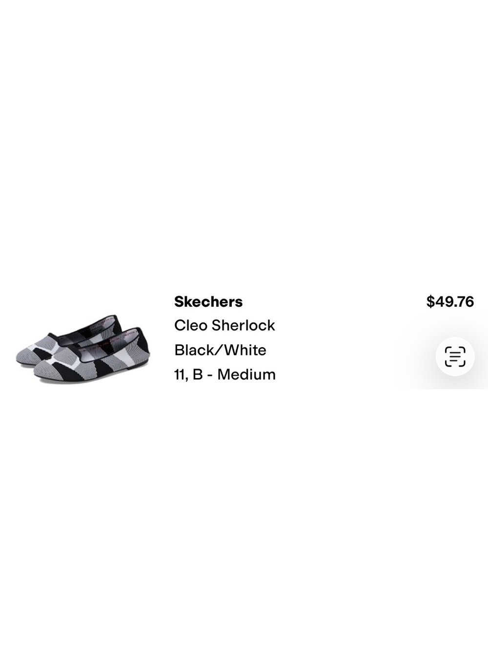 Skechers Cleo Sherlock Black White Plaid Flats Size 11 New Without Box